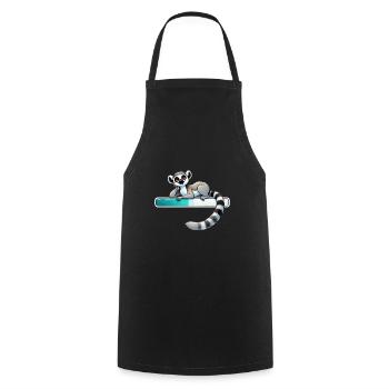 Cute lemur with loading bar illustration - Cooking Apron - black - Front - AI Model Male 185 dark (185cm)