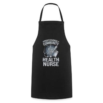 Community nurse - Cooking Apron - black - Front - AI Model Male 185 dark (185cm)