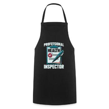 Health Inspector - Cooking Apron - black - Front - AI Model Male 185 dark (185cm)