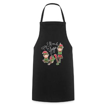 Mein Elf Kann Yoga Machen Weihnachten Yoga Spaß - Kochschürze - Schwarz - Vorne - AI Model Male 185 dark (185cm)