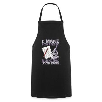 Infirmière médico-légale - Tablier de cuisine - noir - Devant - AI Model Male 185 dark (185cm)