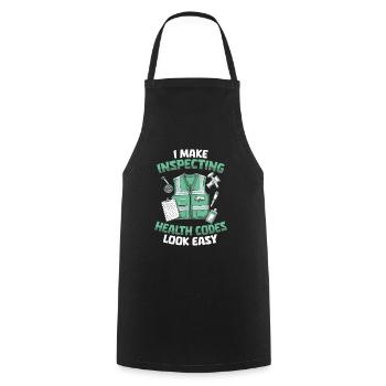 Health Inspector - Cooking Apron - black - Front - AI Model Male 185 dark (185cm)