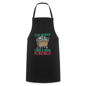 Garbage collector garbage man - Cooking Apron - black - Front - AI Model Male 185 dark (185cm)