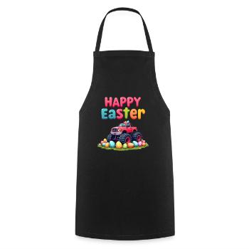 Boys Happy Easter Monster Truck Easter Eggs - Cooking Apron - black - Front - AI Model Male 185 dark (185cm)