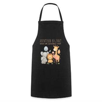 Safari Tiere Abenteuer Design für Kinder - Kochschürze - Schwarz - Vorne - AI Model Male 185 dark (185cm)