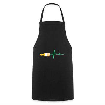 Herzschlag Pinsel Design für Maler und Lackierer - Kochschürze - Schwarz - Vorne - AI Model Male 185 dark (185cm)