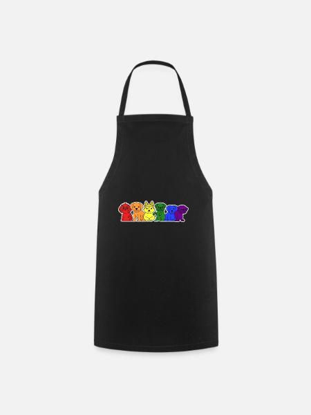 Conception de chien drapeau LGBT + pour les fiers LGBT + - Tablier de cuisine - noir
