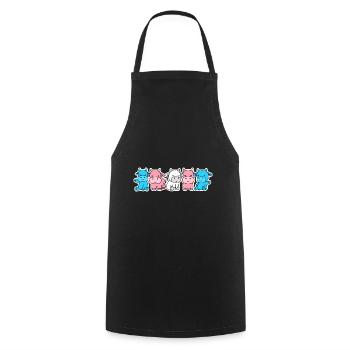 Trans Flagge Kuh Design für stolze Trans Menschen - Kochschürze - Schwarz - Vorne - AI Model Male 185 dark (185cm)