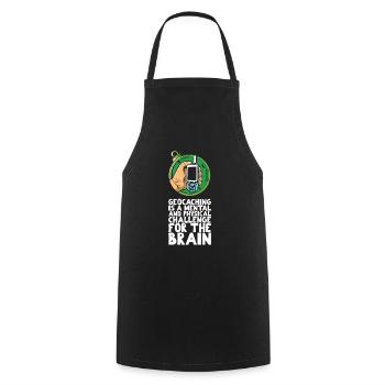 Geocaching is a mental and physical challenge - Cooking Apron - black - Front - AI Model Male 185 dark (185cm)