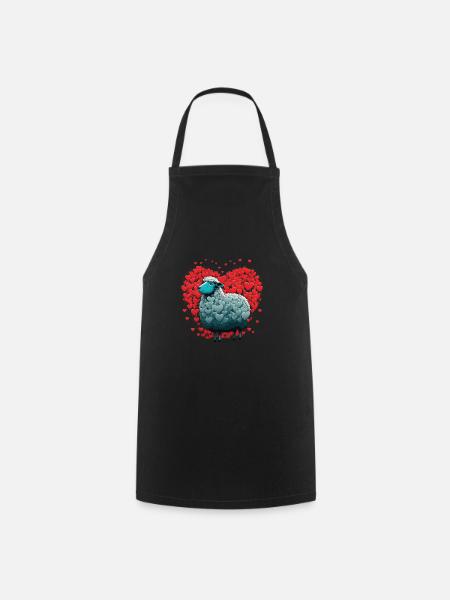 Schaf-liebes-herz - Cooking Apron - black