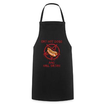 Eat Hot Dogs and Hail Satan - Kochschürze - Schwarz - Vorne - AI Model Male 185 dark (185cm)