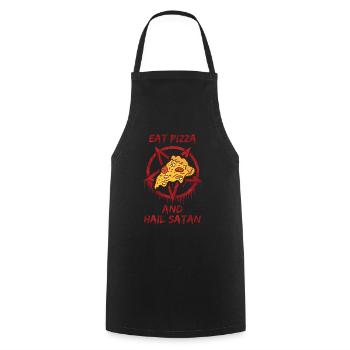Eat Pizza and Hail Satan - Kochschürze - Schwarz - Vorne - AI Model Male 185 dark (185cm)