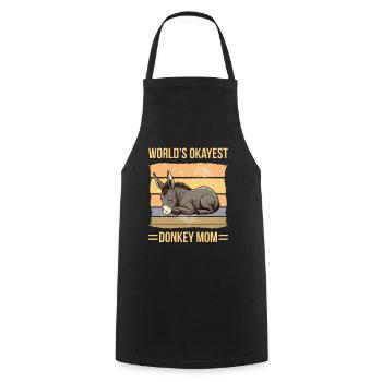 World Okayest Donkey Mom - Cooking Apron - black - Front - AI Model Male 185 dark (185cm)