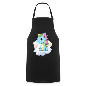 DIno Baby Regenbogen Geschenk - Kochschürze - Schwarz - Vorne - AI Model Male 185 dark (185cm)