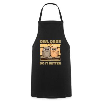 Les papas hiboux le font mieux - Tablier de cuisine - noir - Devant - AI Model Male 185 dark (185cm)