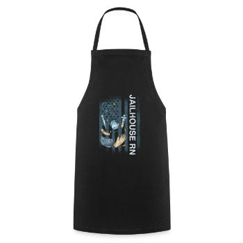 Infirmière correctionnelle en prison - Tablier de cuisine - noir - Devant - AI Model Male 185 dark (185cm)