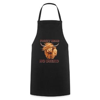 Frizzy Head No Dread Highland Cow - Cooking Apron - black - Front - AI Model Male 185 dark (185cm)