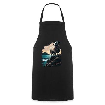 Coastal Sheep - Funny Design For - Cooking Apron - black - Front - AI Model Male 185 dark (185cm)
