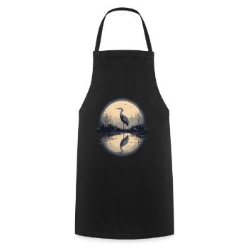 Héron cendré majestueux - Tablier de cuisine - noir - Devant - AI Model Male 185 dark (185cm)