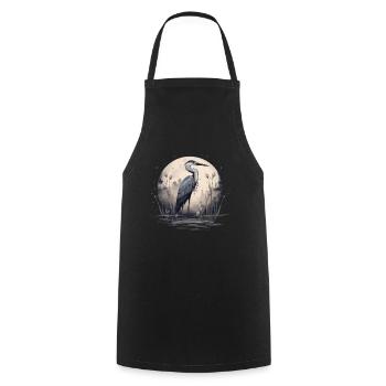 Héron cendré majestueux - Tablier de cuisine - noir - Devant - AI Model Male 185 dark (185cm)