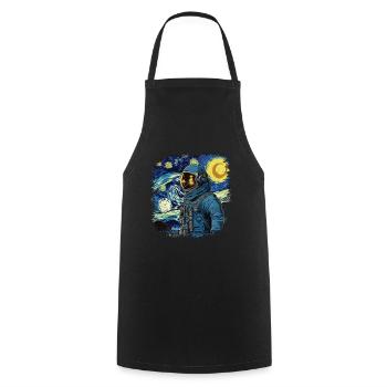 Astronautes Space Starry Night Van Gogh Painting - Tablier de cuisine - noir - Devant - AI Model Male 185 dark (185cm)