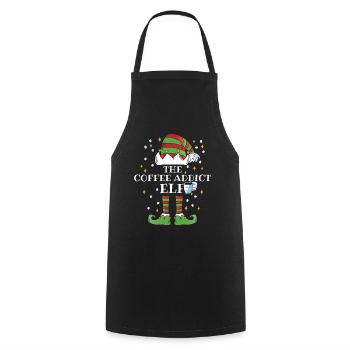 The Coffee Addict Elf - Kochschürze - Schwarz - Vorne - AI Model Male 185 dark (185cm)