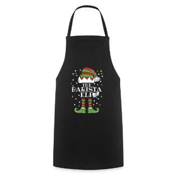 The Barista Elf Coffee - Kochschürze - Schwarz - Vorne - AI Model Male 185 dark (185cm)