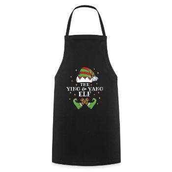L’Elfe Ying & Yang Namaste - Tablier de cuisine - noir - Devant - AI Model Male 185 dark (185cm)