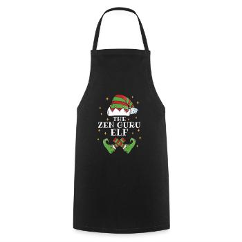 The Zen Guru Elf Namaste - Cooking Apron - black - Front - AI Model Male 185 dark (185cm)