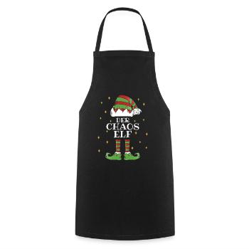 Der Chaos Elf - Familien Weihnachtsoutfit - Kochschürze - Schwarz - Vorne - AI Model Male 185 dark (185cm)