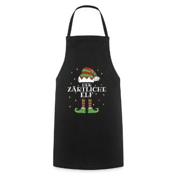 Die Zärtliche Elf - Familien Weihnachtsoutfit - Kochschürze - Schwarz - Vorne - AI Model Male 185 dark (185cm)
