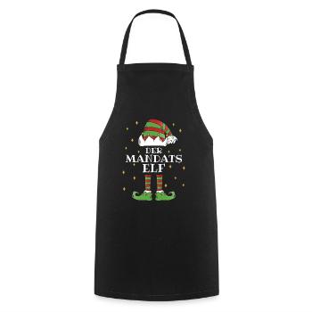 Der Mandats Elf - Familien Weihnachtsoutfit - Kochschürze - Schwarz - Vorne - AI Model Male 185 dark (185cm)