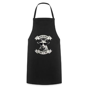 When in doubt, trot it out - hiking design - Cooking Apron - black - Front - AI Model Male 185 dark (185cm)