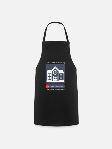 Conception humoristique de messagerie vocale d’évitement d’appel scolaire - Tablier de cuisine - noir