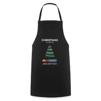 Christmas Call Ignored – Humor for the Holidays - Cooking Apron - black - Front - AI Model Male 185 dark (185cm)