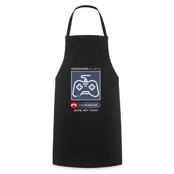 Non aux appels de jeu aujourd’hui - Détendu - Tablier de cuisine - noir - Devant - AI Model Male 185 dark (185cm)
