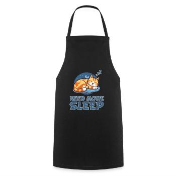 Sleeping Cat Nightwear - Relaxing - Cooking Apron - black - Front - AI Model Male 185 dark (185cm)