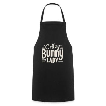 Crazy Bunny Lady - Cooking Apron - black - Front - AI Model Male 185 dark (185cm)