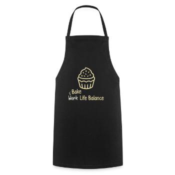 Bake Work Life Balance – Cake And Muffin Baking - Cooking Apron - black - Front - AI Model Male 185 dark (185cm)