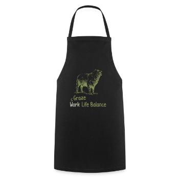 Shear Work Life Balance – Sheep Shepherd - Cooking Apron - black - Front - AI Model Male 185 dark (185cm)