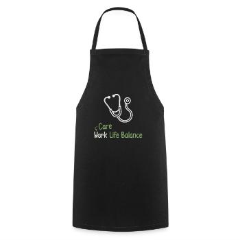 Nursing work-life balance - nurse doctor - Cooking Apron - black - Front - AI Model Male 185 dark (185cm)