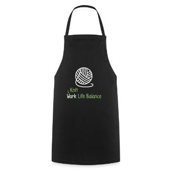 Work-life-balance Knitting - Knitting Diy - Cooking Apron - black - Front - AI Model Male 185 dark (185cm)