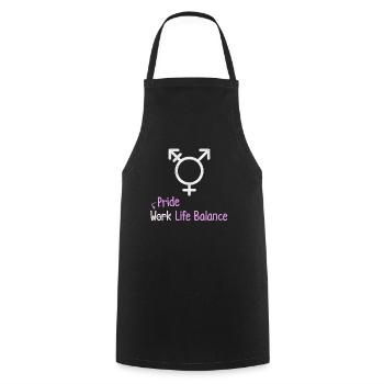 Pride Work Life Balance – Transgender Lqbt - Cooking Apron - black - Front - AI Model Male 185 dark (185cm)