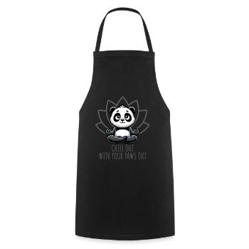 Chill Out With Your Paws Out Panda Yoga - Kochschürze - Schwarz - Vorne - AI Model Male 185 dark (185cm)