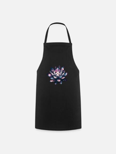 Celestial Bloom Galactic Lotus Unfolding - Kochschürze - Schwarz