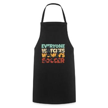 Everyone watches women's football - Cooking Apron - black - Front - AI Model Male 185 dark (185cm)