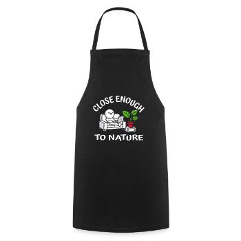 Close enough to nature, fun - Cooking Apron - black - Front - AI Model Male 185 dark (185cm)