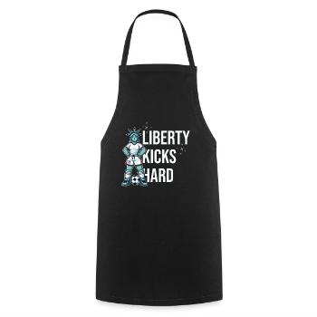 Liberty Tritt Hart Patriotisches Sportdesign - Kochschürze - Schwarz - Vorne - AI Model Male 185 dark (185cm)