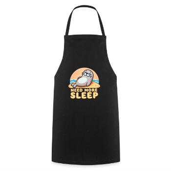 Need more sleep, funny seal - Cooking Apron - black - Front - AI Model Male 185 dark (185cm)