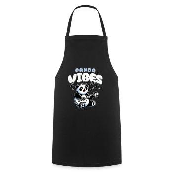 Panda Vibes Funny Music Loving Panda Design - Cooking Apron - black - Front - AI Model Male 185 dark (185cm)